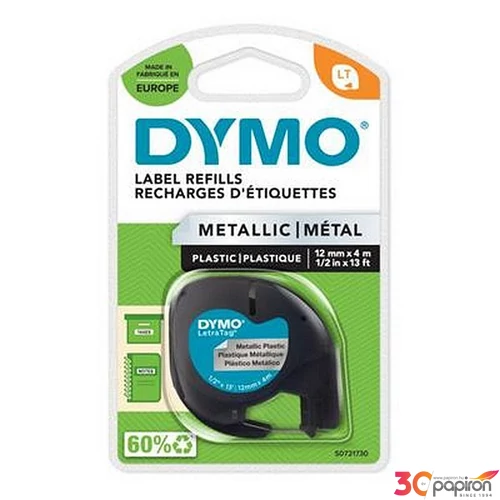 Feliratozó szalag Dymo 12mmx4m DYMO S0721710 ezüst-fekete Feliratozógéphez szalagok