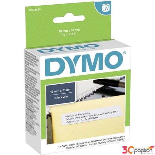 Feliratozó szalag Dymo 19x51mm DYMO S0722550 Etikettnyomtatókhoz etikettek