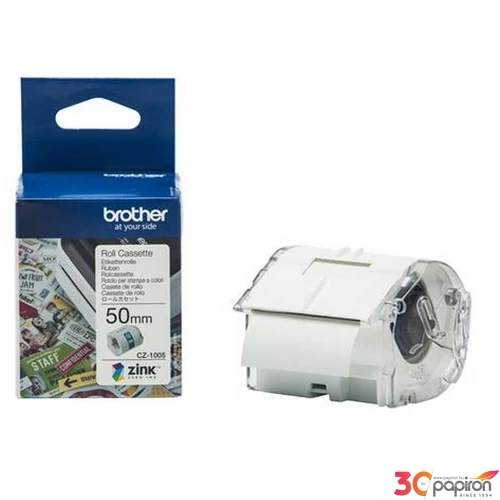 Feliratozógép szalag 50mmx5m folyamatos BROTHER  CZ-1005  fehér-színes