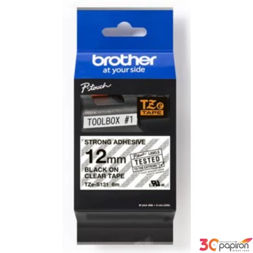 Feliratozógép szalag Brother TZE-131 12mmx8m, átlátszó-fekete BROTHER Feliratozógéphez szalagok