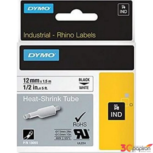 Feliratozógéphez zsugorcső 19mmx 1,5m fehér-fekete DYMO GD18057