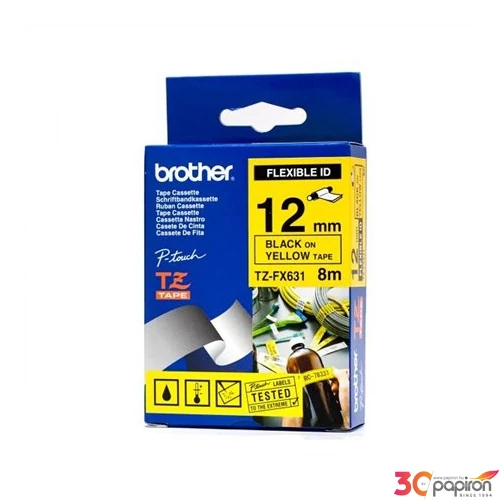 Feliratozógép szalag Brother BROTHER TZE-FX631 sárga-fekete 12mmx8m BROTHER Feliratozógéphez szalagok