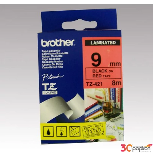 Feliratozógép szalag Brother BROTHER TZE-421 piros-fekete 9mmx8m BROTHER Feliratozógéphez szalagok