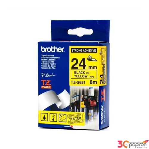 Feliratozógép szalag Brother BROTHER TZE-S651 sárga-fekete 24mmx8m BROTHER Feliratozógéphez szalagok