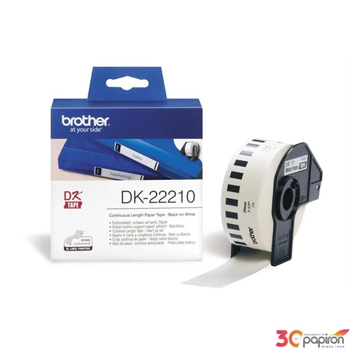 Feliratozógép szalag Brother BROTHER DK-22210 29mmx30,48m Etikettnyomtatókhoz etikettek