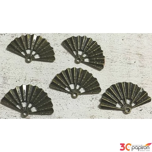 Fém dísz legyező fűzhető 3.5x2cm 5db/cs