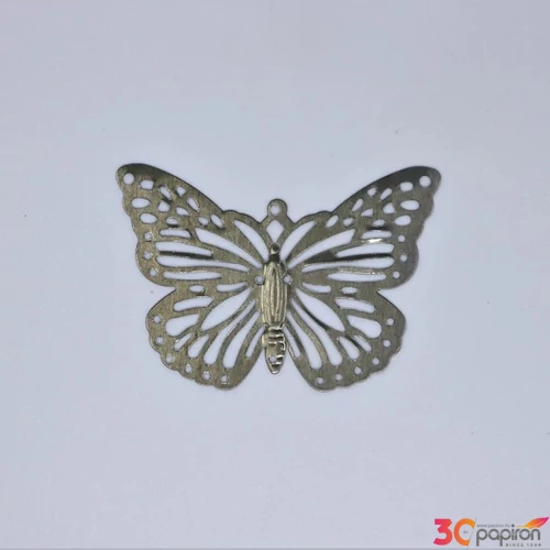 Fém díszítőelem pillangó 3,5 x 5 cm, 10 db/csomag
