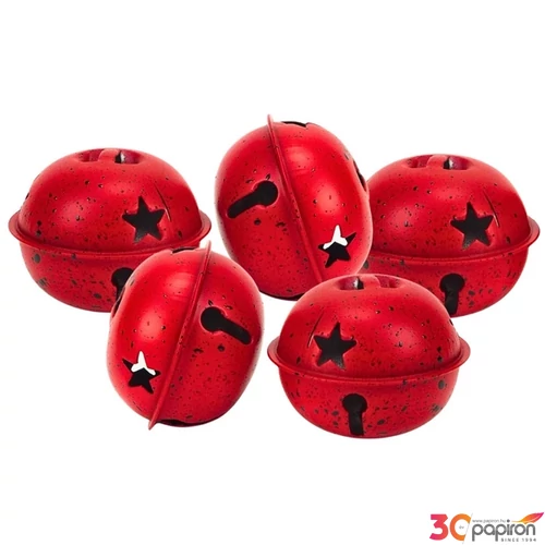 Fém kolomp 1,8 cm piros 5cm 5db/cs 
