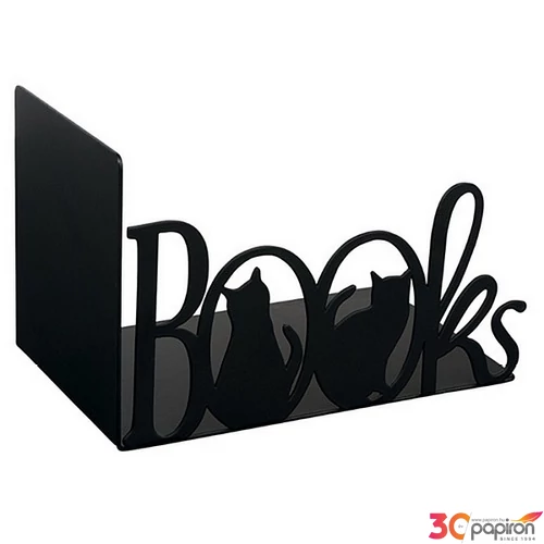 Fém könyvtámasz Moses Verlag Books cicás fekete ref.83435