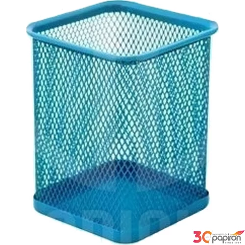 FémháLós írószertartó pohár Optima kék szögletes Mérete: 80x80x100mm, Szín: Blue