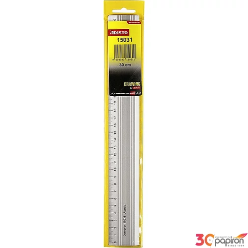 Fémvonalzó Aristo 30cm Vonalzó Alu. 30 cm / Csúszásgátló Alumínium / gumi csúszásgátlóval