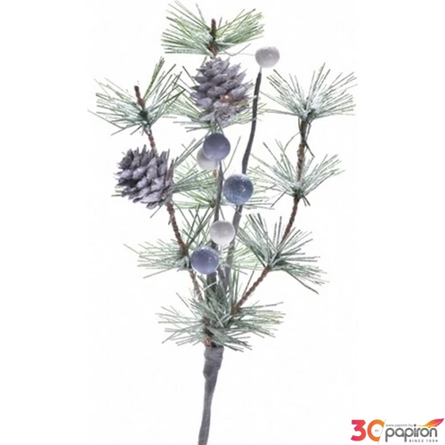 Fenyő pick tobozzal műanyag 25cm zöld Dekor trend 2018/19