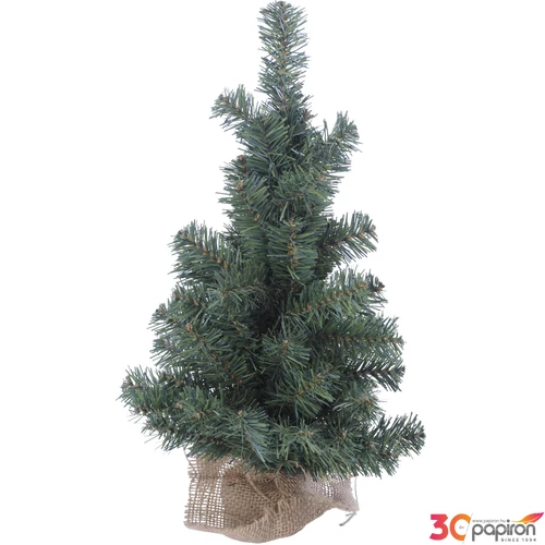 Fenyőfa 45cm jutazsákba 20 műfenyő dús levelekkel kpm