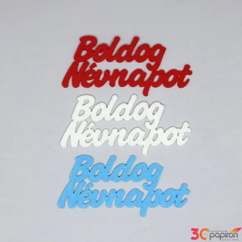 Filc felirat - Boldog Névnapot 3db/csomag, vegyes szín