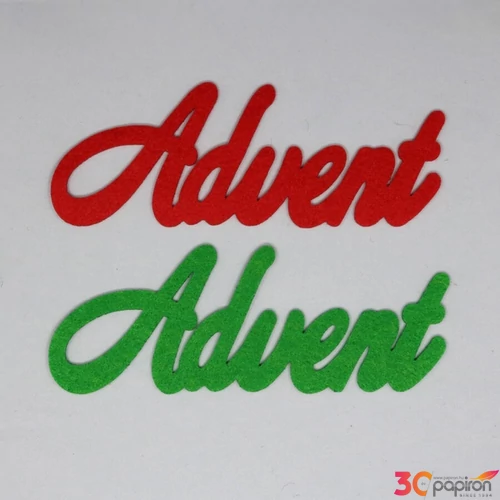 Filc felirat Advent 2db zöld-piros
