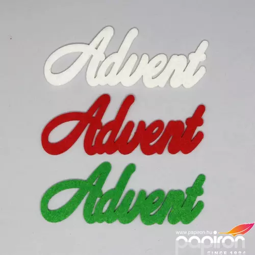 Filc felirat Advent 3db piros-fehér-zöld