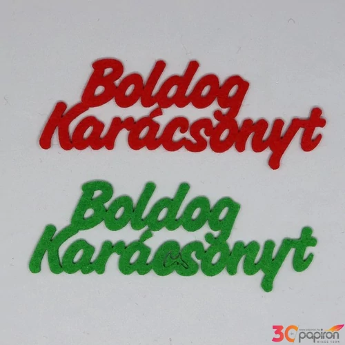 Filc felirat Boldog Karácsonyt 2db zöld-piros