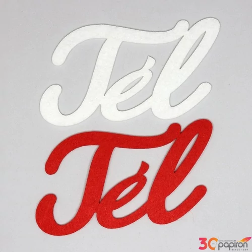 Filc felirat Tél 2db piros-fehér