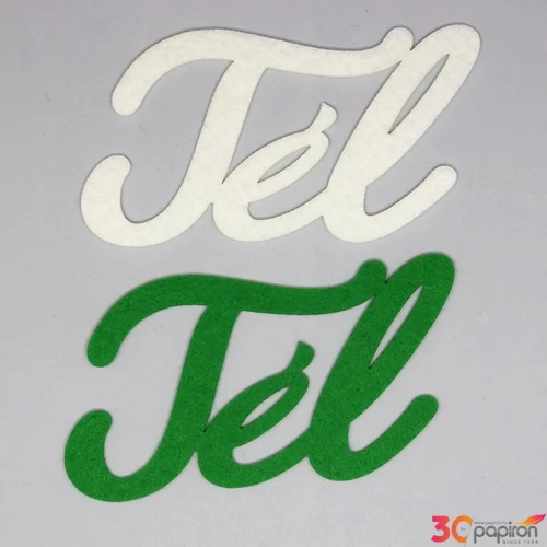 Filc felirat Tél 2db zöld-fehér
