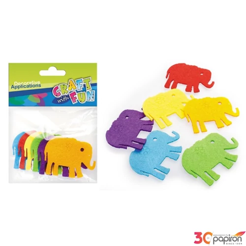 Filcfigura elefánt 6db/csomag Craft with Fun 339097