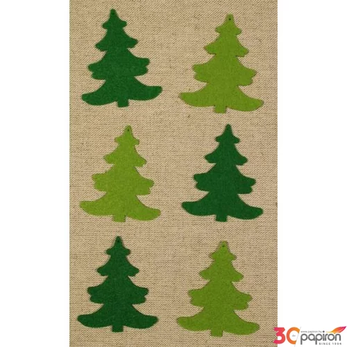 Filcfigura - fenyő íves kb. 6cm- 5db csomag