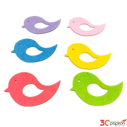 Filcfigura - madárka kb. 6cm- 5db csomag