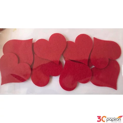 Filcfigura - szív kb. 4cm- 10db csomag