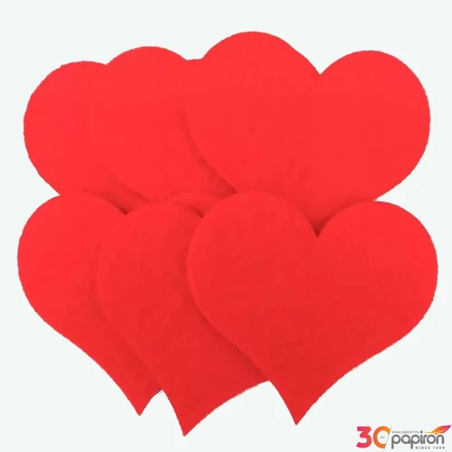 Filcfigura - szív kb. 6cm- 6db csomag