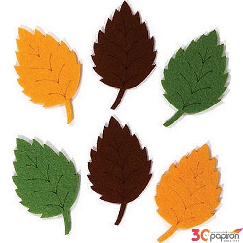 Filcfigura - cakkos levél kb. 6cm- 6db csomag őszi