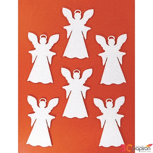 Filcfigura - glóriás angyal kb. 6cm- 6db csomag Karácsony