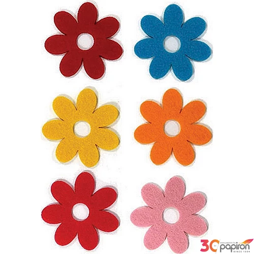 Filcfigura - hétszirmú virág kb. 6cm- 6db csomag