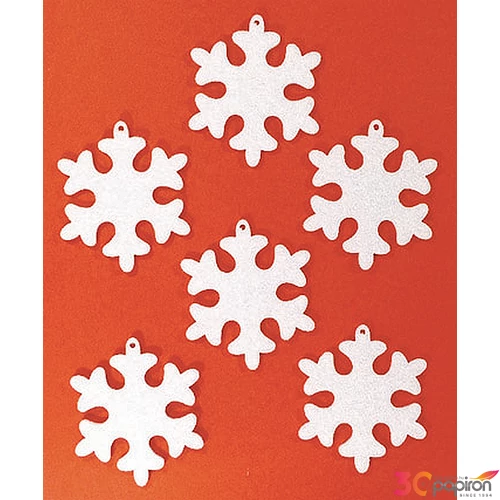 Filcfigura - kerekített hópehe kb. 6cm- 6db csomag Karácsony
