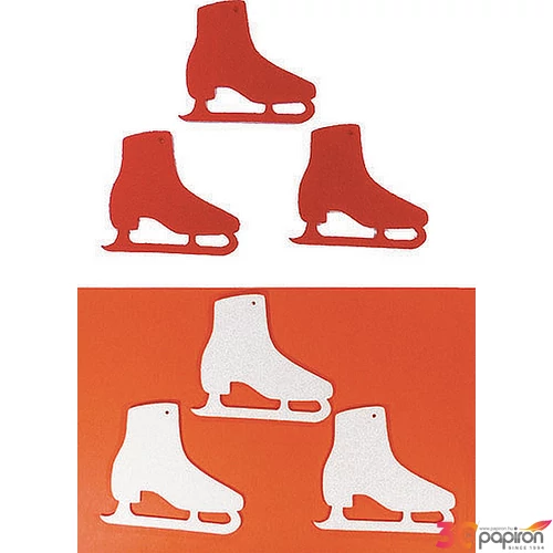 Filcfigura - korcsolya fehér-p kb. 6cm- 6db csomag
