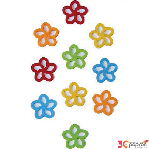 Filcfigura - ötszirmú virág kb. 4cm- 10db csomag