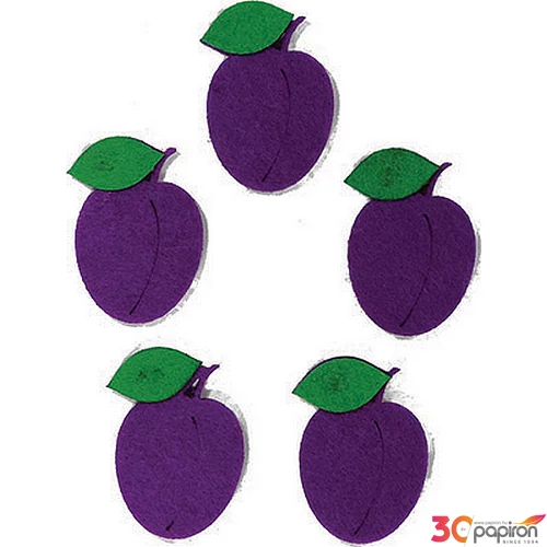 Filcfigura - szilva kb. 6cm- 5db csomag
