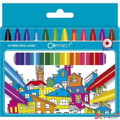 Filckészlet 12-es Connect Jumbo 12 klf. Szín marker, filctoll, rostiron
