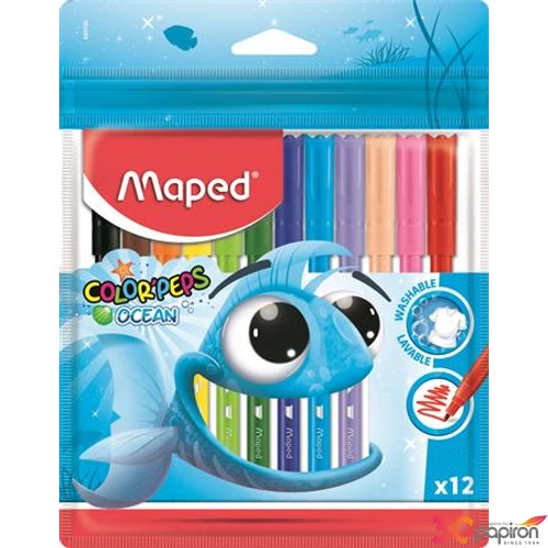 Filckészlet 12 Maped ColorPeps Ocean 2mm-es kimosható 12színű készlet Írószerek MAPED 845720
