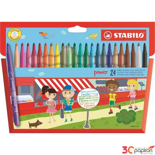 Filckészlet 24 Stabilo Power 2mm-es 24színű készlet Írószerek STABILO 280/24-01