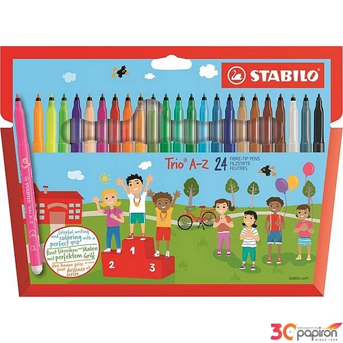 Filckészlet 24 Stabilo Trio A-Z' 0,7mm-es, 24színű készlet Írószerek STABILO 378/1-24-01