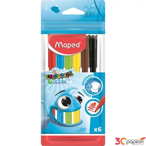 Filckészlet 6 Maped ColorPeps Ocean 2mm-es kimosható 6színű készlet Írószerek MAPED 845723