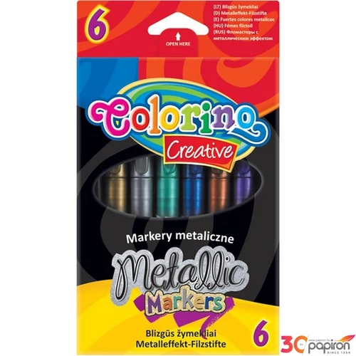 Filckészlet Colorino Creative METALLIC 6db marker, filctoll