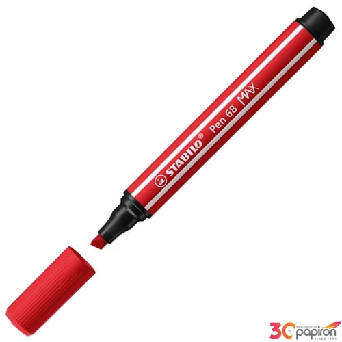 Filctoll 1-5mm Stabilo piros vágott hegy, Pen 68 MAX, piros TST76848