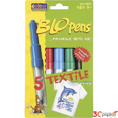 Filctoll 5 készlet Blo Pens fújós textil filctoll - STANDARD Colours marker, filctoll 5+1 Blo Pens készlet