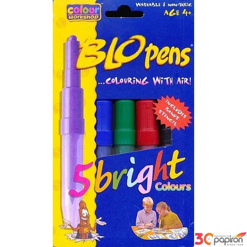 Filctoll 5 készlet Blo Pens fújós textil filctoll - VIVID Colours marker, filctoll 5+1 Blo Pens készlet