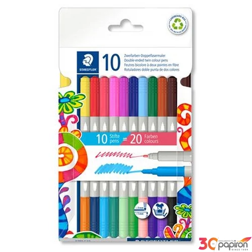 Filctoll készlet 20 Staedtler 1/3mm, kétvégű, 3280 TS3280C9