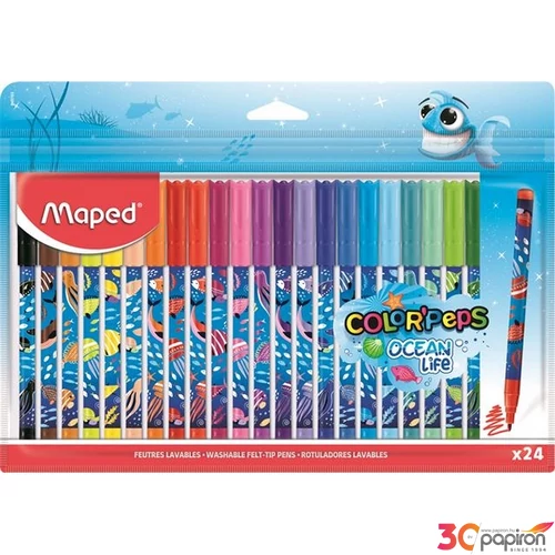 Filctoll készlet 24-es Maped 2mm, Kimosható, Color`Peps Ocean Life IMA845703