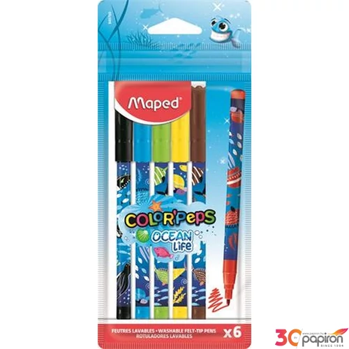 Filctoll készlet 6-os Maped 2mm, Kimosható, Color`Peps Ocean Life IMA845700
