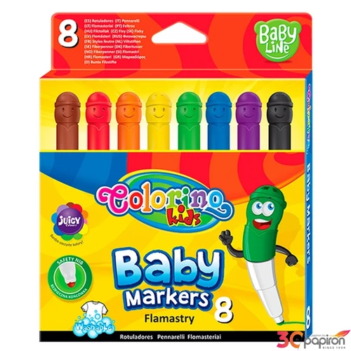 Filctoll készlet kicsiknek Mosoly kerek heggyel 8szín