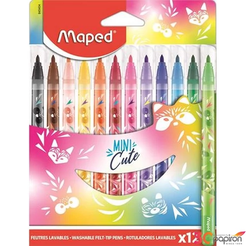 Filctoll készlet Maped 2,8mm, kimosható, Mini Cute 12 különböző szín