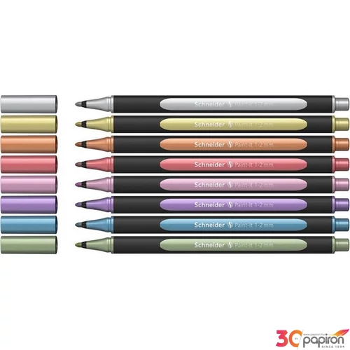 Filctoll készlet Schneider Metálfényű 1-2mm, Paint-It 020 8 különböző szín